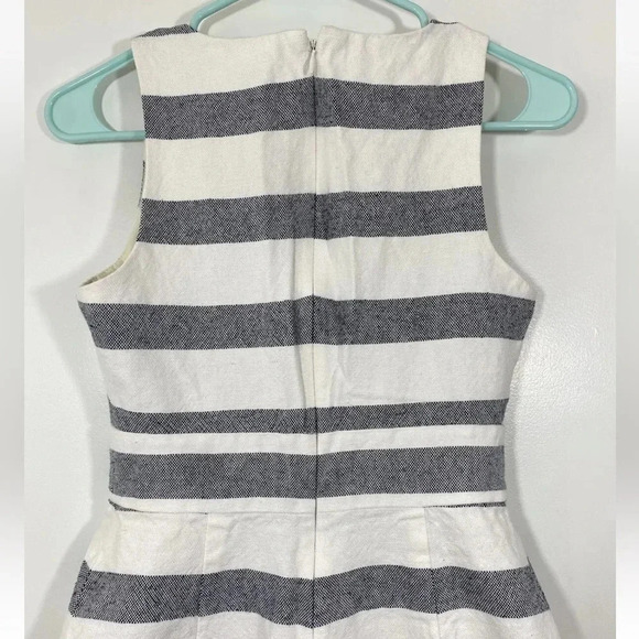 J Crew Stripe Basket Weave Dress-Linen Size 0 Original Price $158 - Picture 4 of 7
